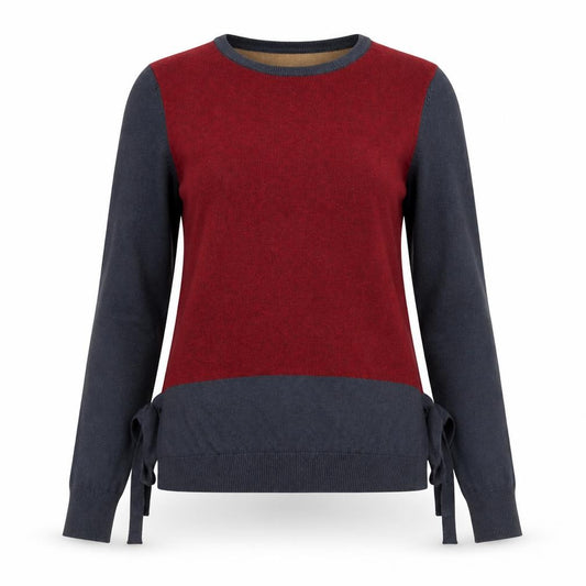 Front view of Next women’s multicoloured round neck cotton jumper, size UK 8