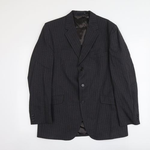 Centaur Mens Blue Striped Wool Jacket Suit Jacket Size M Regular