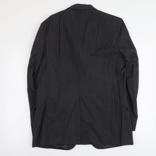 Centaur Mens Blue Striped Wool Jacket Suit Jacket Size M Regular