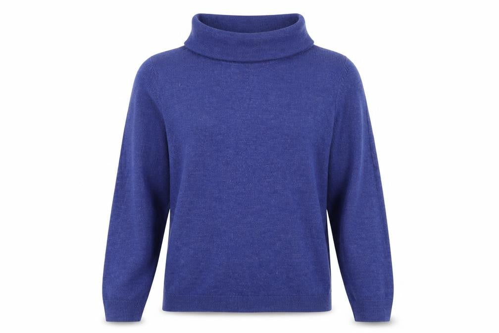 Dunnes Stores Womens Blue Roll Neck Acrylic Pullover Jumper Size L