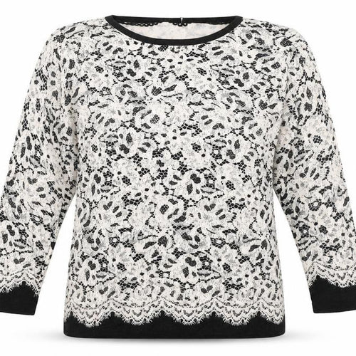 Coast Womens White Round Neck Floral Cotton Pullover Jumper Size S