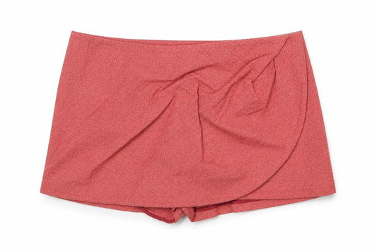 Front view of TSEsay women’s pink 100% cotton skort, size S, regular zip