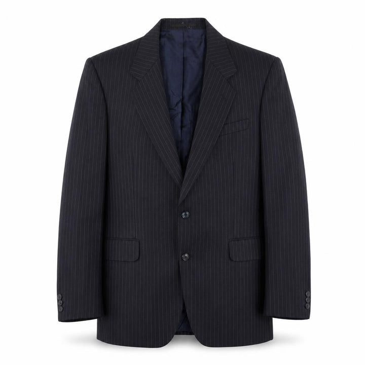 Meurice Mens Blue Striped Polyester Jacket Suit Jacket Size 42 Regular