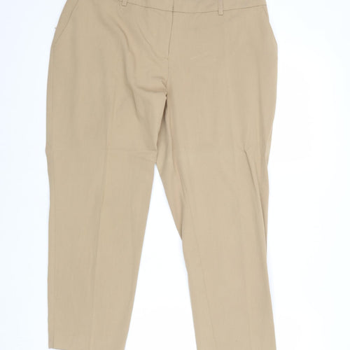 Dorothy Perkins Womens Beige Polyester Trousers Size 14 Regular Zip