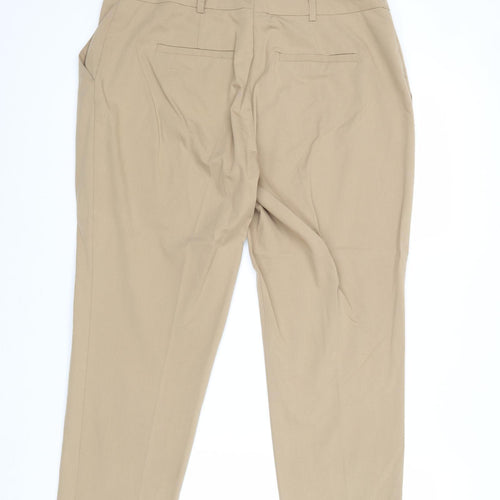Dorothy Perkins Womens Beige Polyester Trousers Size 14 Regular Zip