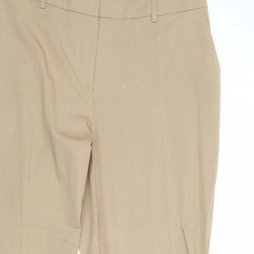 Dorothy Perkins Womens Beige Polyester Trousers Size 14 Regular Zip