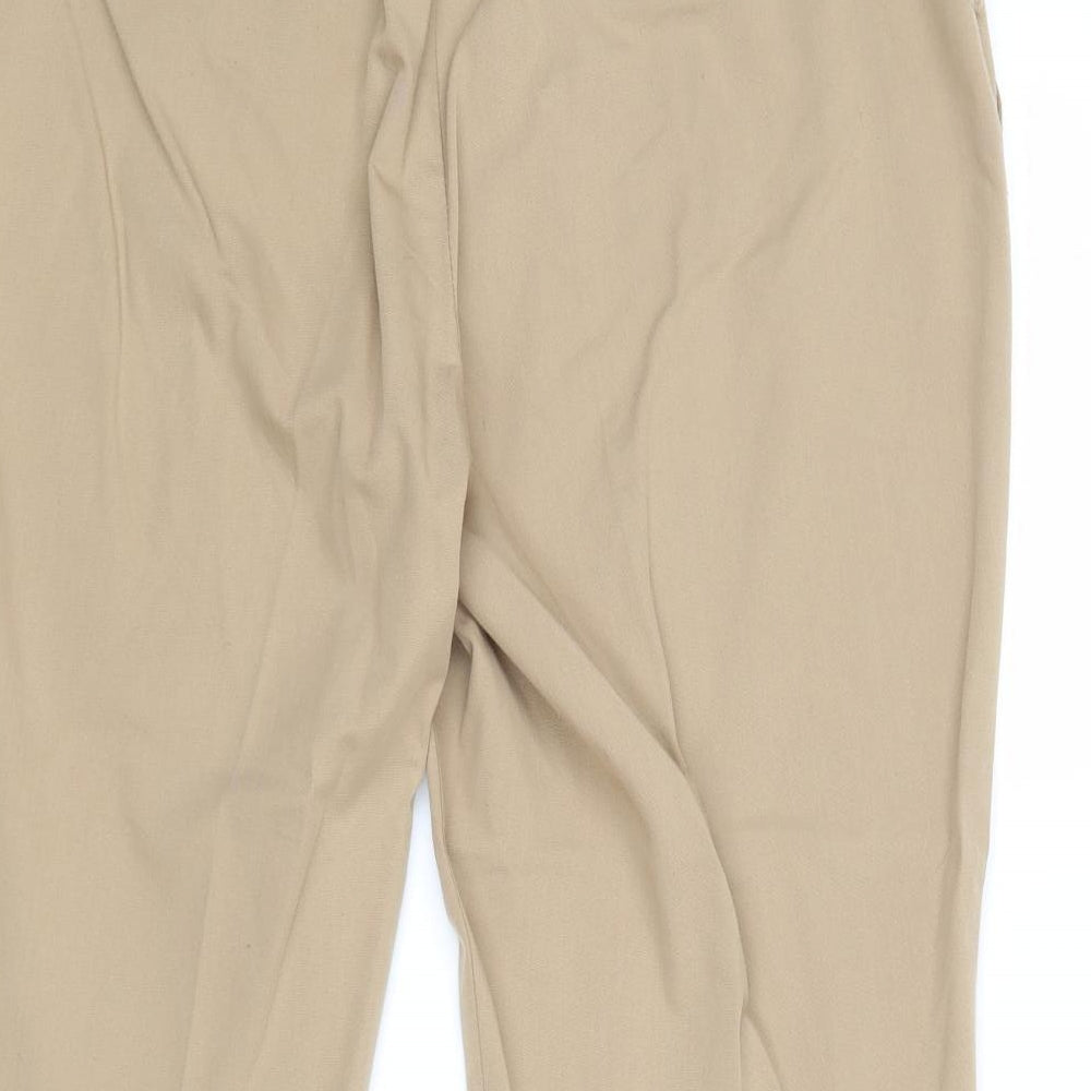 Dorothy Perkins Womens Beige Polyester Trousers Size 14 Regular Zip