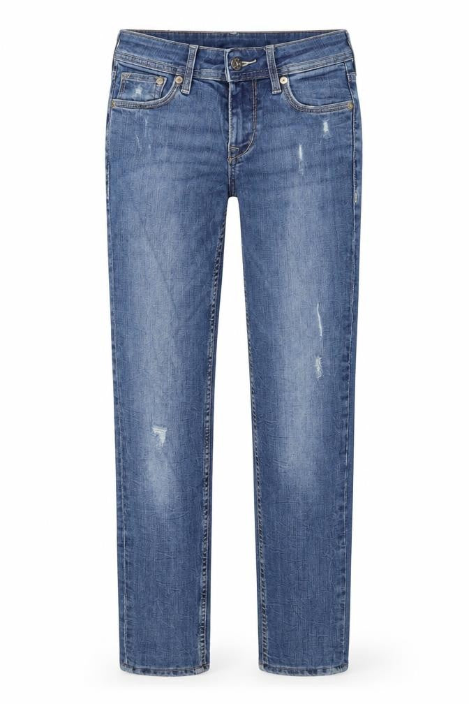 H&M Womens Blue Cotton Straight Jeans Size 24 in Regular Zip