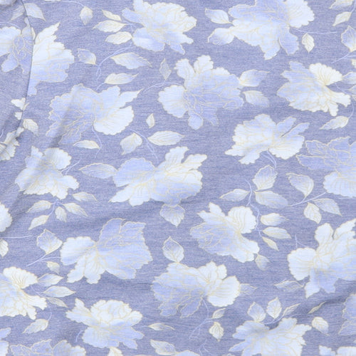 Deanes Womens Blue Floral Polyester Jacket Blazer Size 12