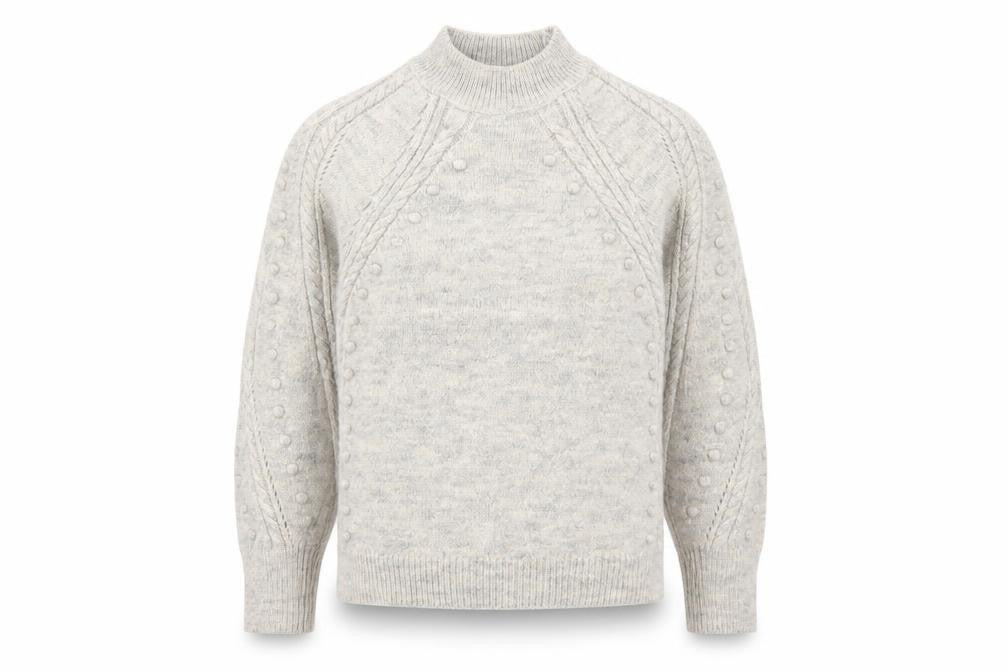 Marks and Spencer Womens Grey Mock Neck Acrylic Pullover Jumper Size S - Textured