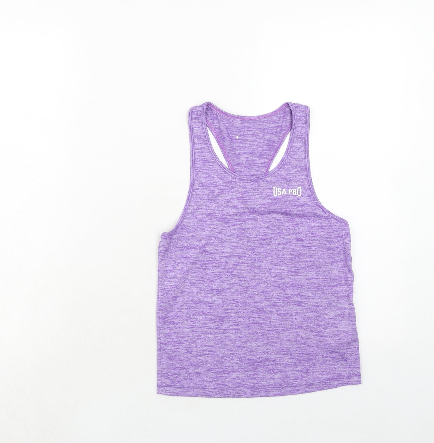 USA Pro Girls Purple Polyester Pullover Tank Size 7-8 Years Scoop Neck Pullover - Marl