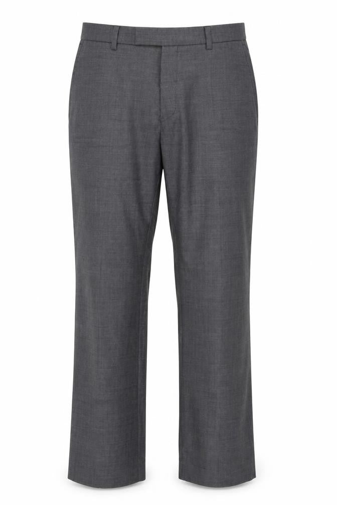 Tech Mens Grey Wool Dress Pants Trousers Size 34 in Regular Hook & Eye
