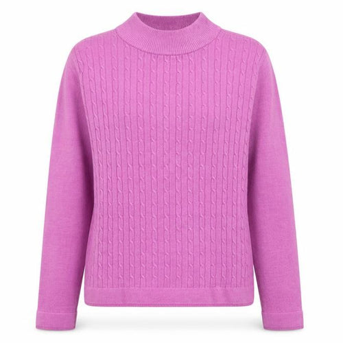 Bonmarché Womens Purple Mock Neck Acrylic Pullover Jumper Size S