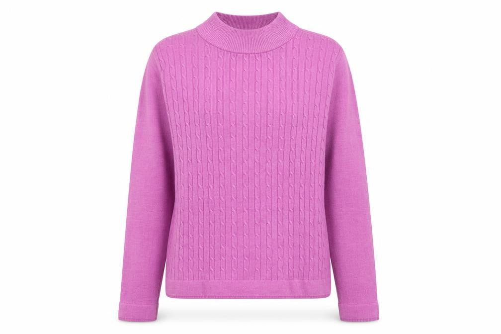 Bonmarché Womens Purple Mock Neck Acrylic Pullover Jumper Size S