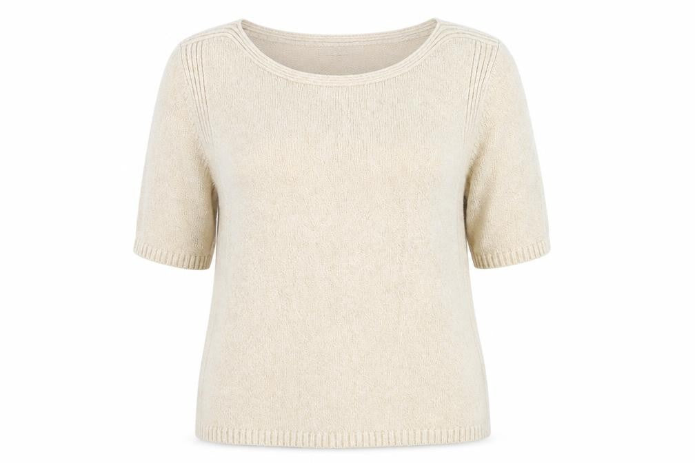 Marks and Spencer Womens Beige Boat Neck Viscose Pullover Jumper Size 12