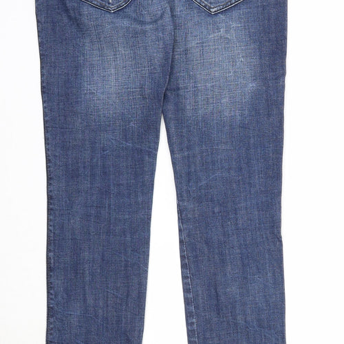 Bwny Jeans Womens Blue Cotton Straight Jeans Size 28 in L32 in Regular Zip