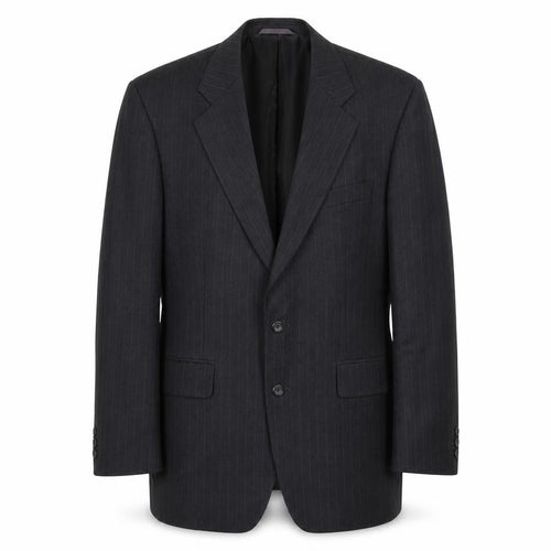 Burton Mens Black Striped Polyester Jacket Suit Jacket Size 42 Regular