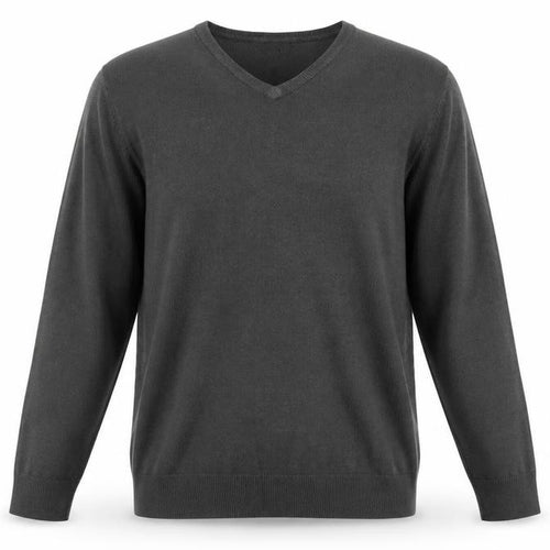 Marks and Spencer Mens Grey V-Neck Acrylic Pullover Jumper Size L Long Sleeve