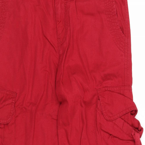 Gap Womens Red Lyocell Capri Trousers Size 8 Regular Zip