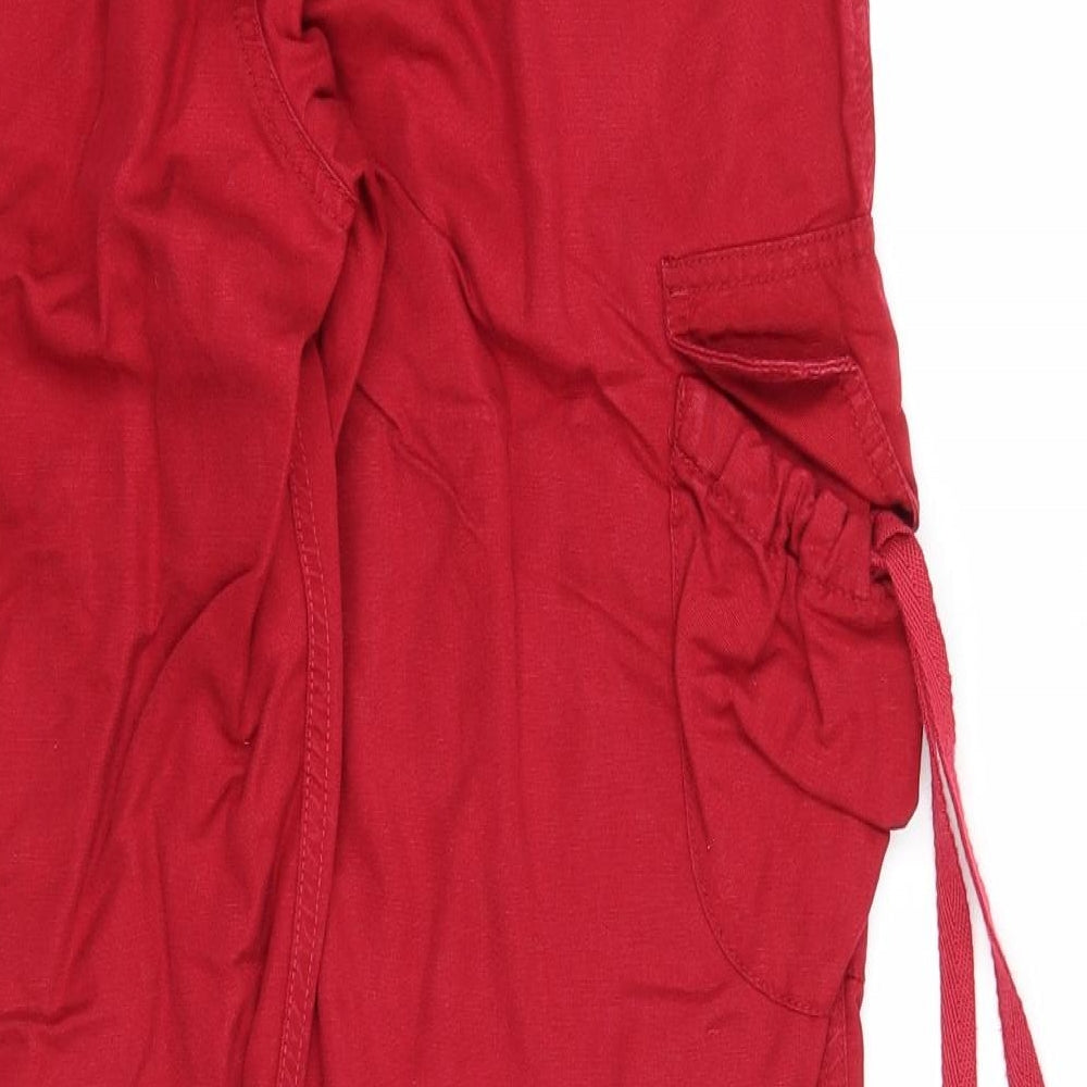 Gap Womens Red Lyocell Capri Trousers Size 8 Regular Zip