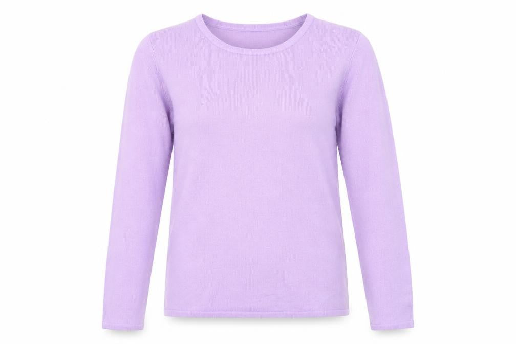 Bonmarché Womens Purple Round Neck Acrylic Pullover Jumper Size XS