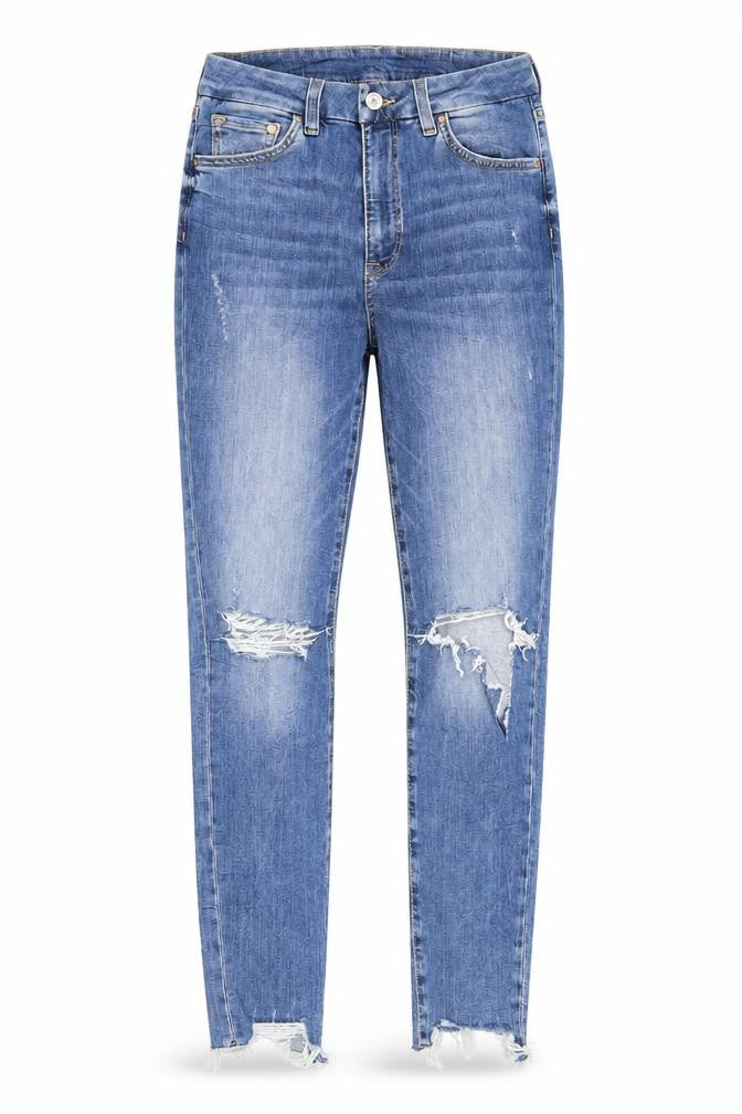 H&M Womens Blue Cotton Skinny Jeans Size 27 in Regular Zip