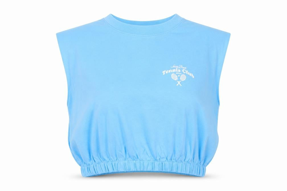 Divided by H&M Womens Blue Cotton Basic Tank Size M Round Neck - Tennis Club