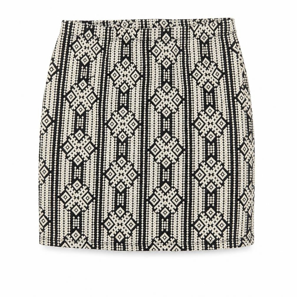 FOREVER 21 Womens Beige Geometric Cotton A-Line Skirt Size S