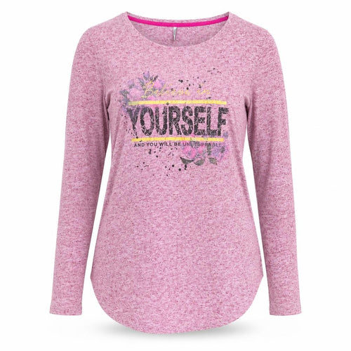 Only Womens Pink Geometric Polyester Basic T-Shirt Size S Round Neck - Believe in Yourself and you will be Unstopable