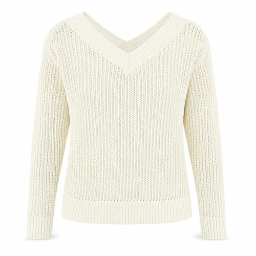 NEXT Womens Beige V-Neck 100% Cotton Pullover Jumper Size XS