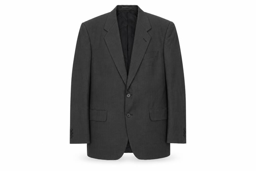 Front view of Charlton Gray men’s green polyester jacket suit jacket, size 44, regular