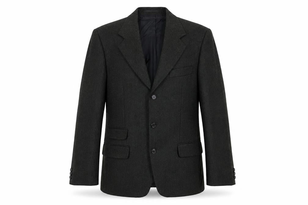 Front view of Canada men’s grey wool jacket suit jacket, size 38, regular