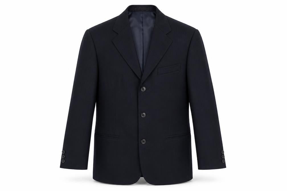 Front view of ARMANDO men’s blue polyester jacket suit jacket, size 38, regular