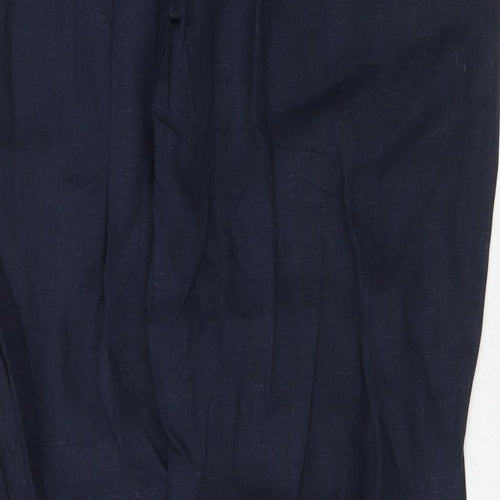 Falmers Heritage Womens Blue Linen Trousers Size 12 Regular Zip