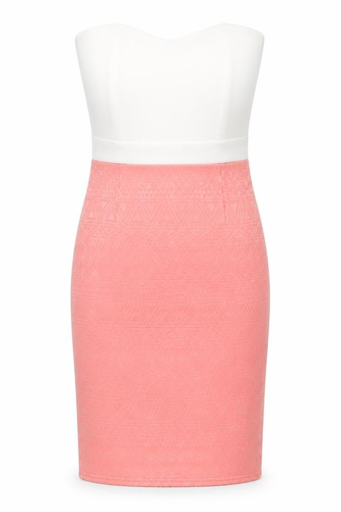 Boohoo Womens Multicoloured Colourblock Polyester Bodycon Size 10 Sweetheart Zip