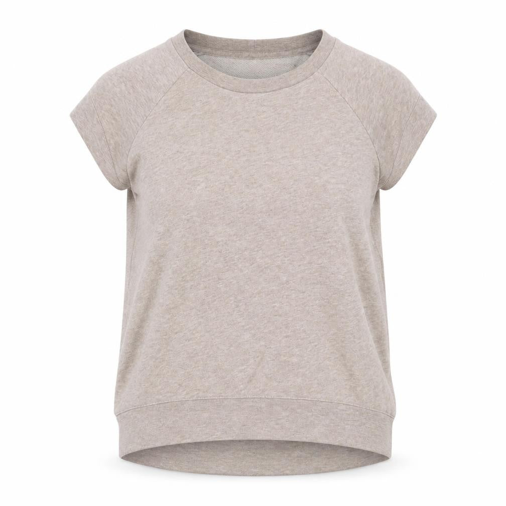 Front view of By Corpus women’s beige cotton pullover sweatshirt, size M, pullover