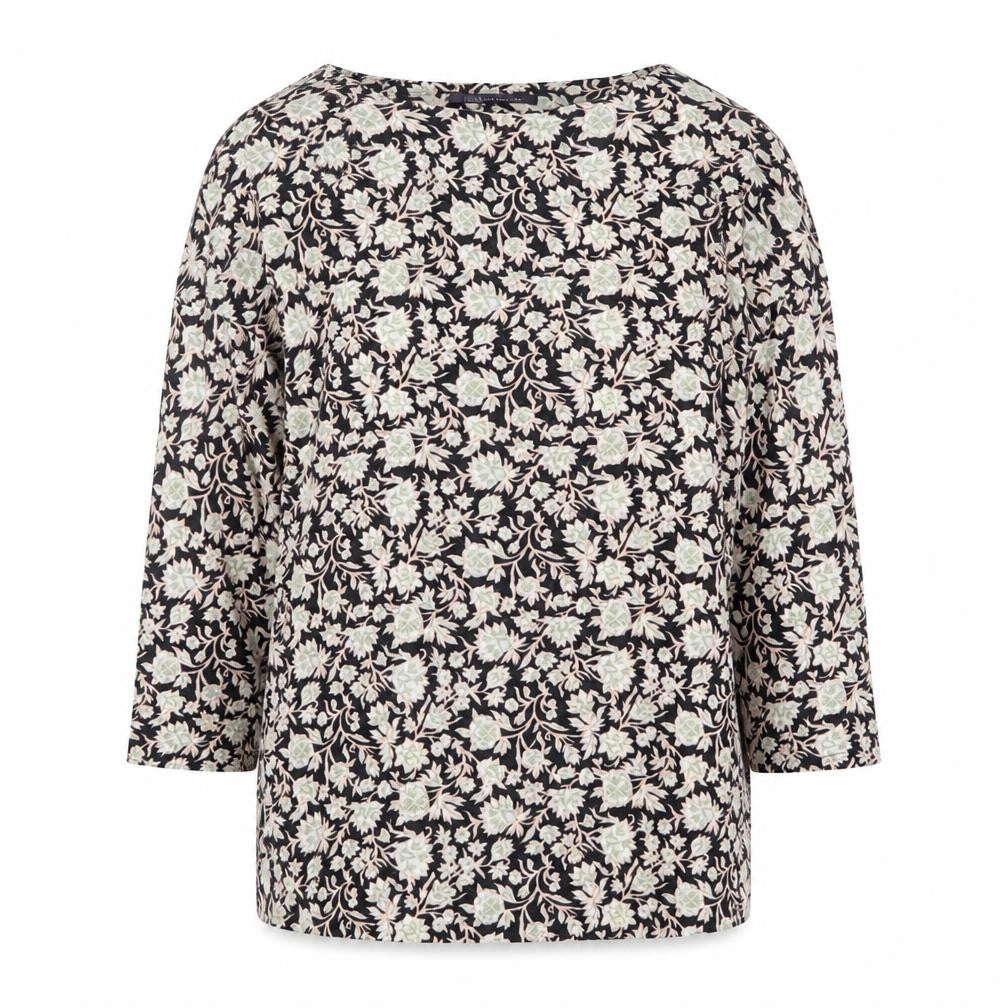 Front view of Marks & Spencer women’s multicoloured geometric polyester basic blouse, size UK 8, round neck