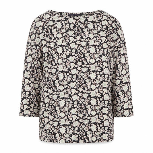 Front view of Marks & Spencer women’s multicoloured geometric polyester basic blouse, size UK 8, round neck