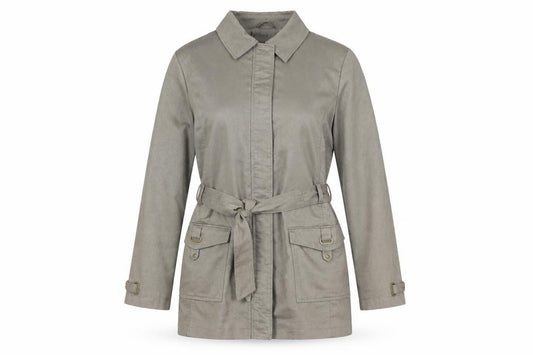 Front view of Bonmarché women’s green jacket, size L, zip