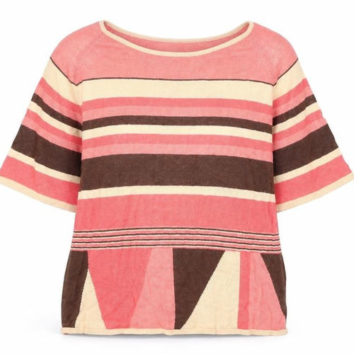 Country Casuals Womens Multicoloured Round Neck Geometric Viscose Pullover Jumper Size L