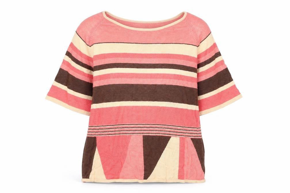 Country Casuals Womens Multicoloured Round Neck Geometric Viscose Pullover Jumper Size L