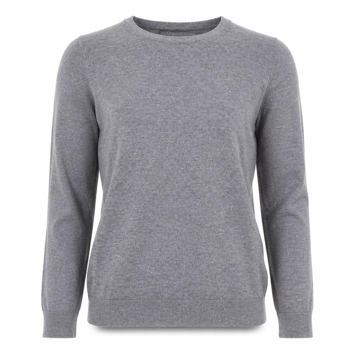 Mango Womens Grey Round Neck Cotton Pullover Jumper Size M