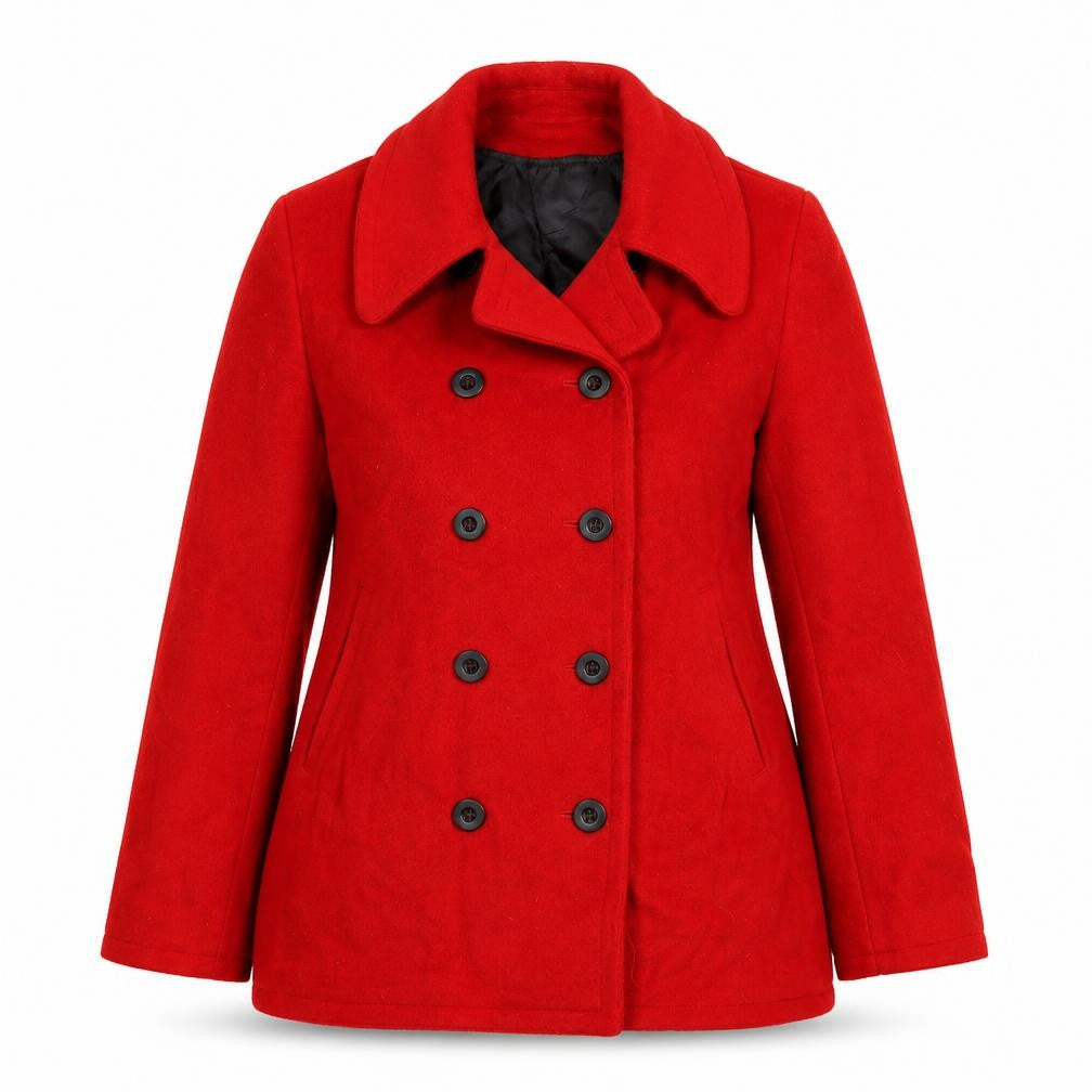Front view of Marks & Spencer women’s red jacket, size UK 10, button