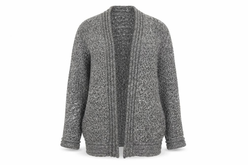CC Womens Grey V-Neck Nylon Cardigan Jumper Size M