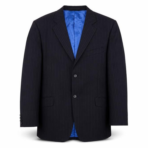 Majors Mens Blue Striped Wool Jacket Suit Jacket Size 42 Regular - Pinstripes