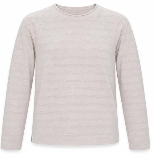New Look Mens Beige Round Neck Striped Acrylic Pullover Jumper Size M Long Sleeve