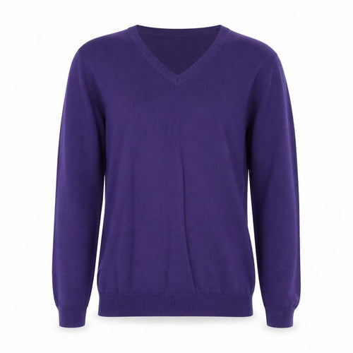 Topman Mens Purple V-Neck Cotton Pullover Jumper Size S Long Sleeve