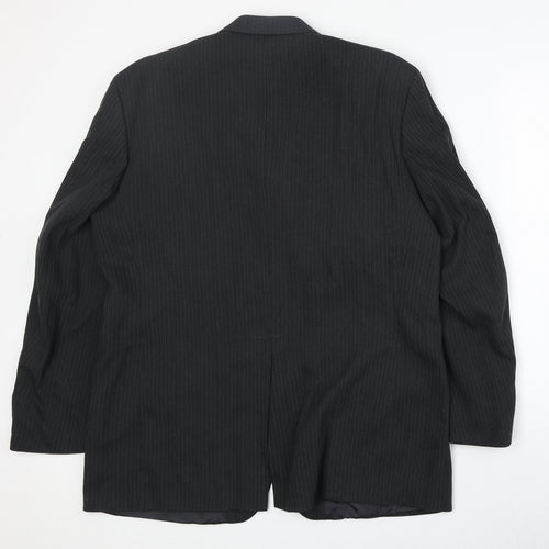 Jonathan Adams Mens Grey Striped Viscose Jacket Suit Jacket Size 42 Regular
