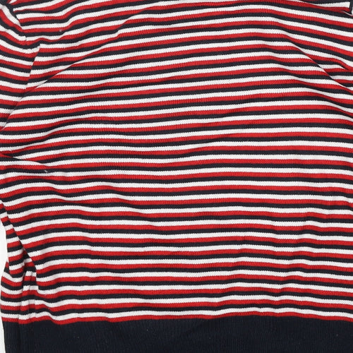 POP Womens Multicoloured Boat Neck Striped Acrylic Pullover Jumper Size S