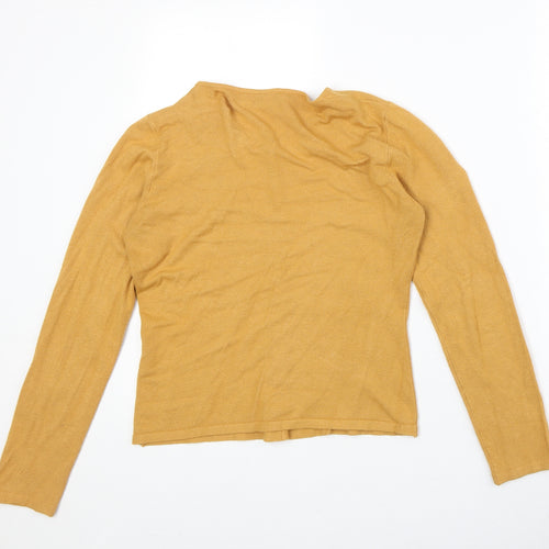 Marks and Spencer Womens Yellow Crew Neck Viscose Cardigan Jumper Size 12